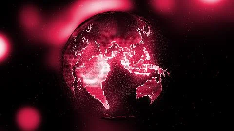 Techy earth map globe. Abstract colorful particles earth globe. Stock Illustration
