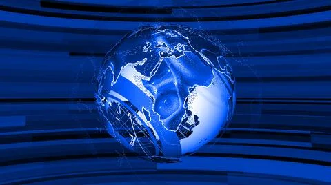 Techy earth map globe. Abstract colorful particles earth globe. Stock Illustration