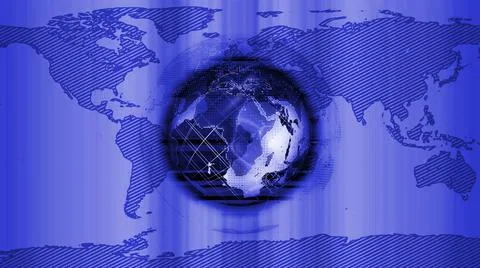 Techy earth map globe. Abstract colorful particles earth globe. Stock Illustration