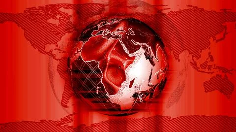 Techy earth map globe. Abstract colorful particles earth globe. イラスト素材