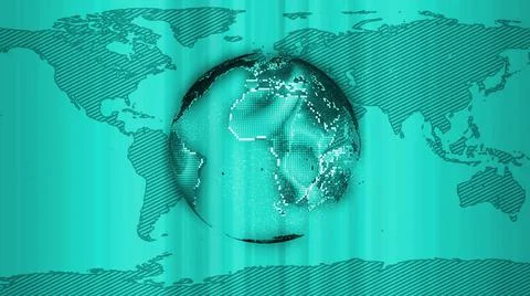 Techy earth map globe. Abstract colorful particles earth globe. Stock Illustration