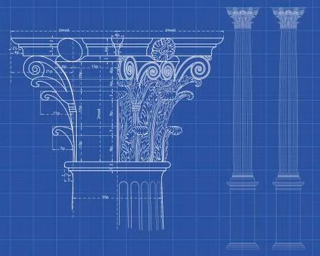 Tecnic corinthian column Stock Illustration