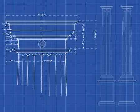 Tecnic doric column Stock Illustration