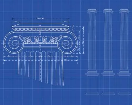 Tecnic ionic column Stock Illustration