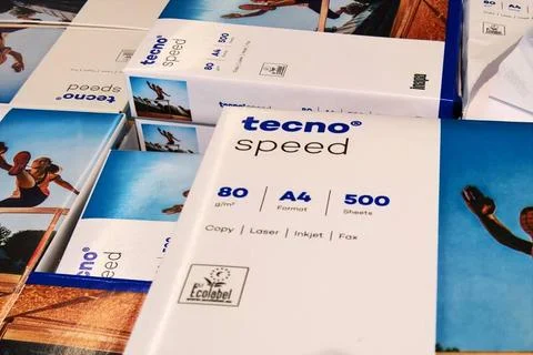   tecno speed - Kopierpapier 500 Blatt *** tecno speed copy paper 500 shee... Stock Photos