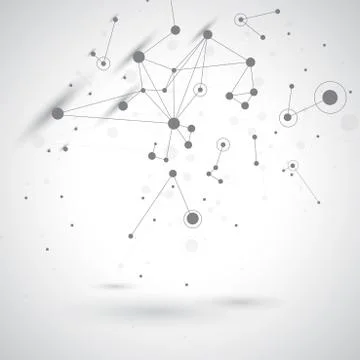 Tecnology gray background molecule and communication. Vector illustration Stock Illustration