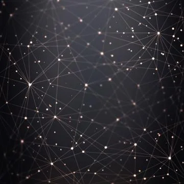 Tecnology net abstract pattern on black background. Polygonal plexus texture. Stock Illustration