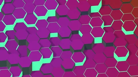 Tectonic fault Macro Pillars Tessellated Flush Hexagon Caps Stock Footage 342199877