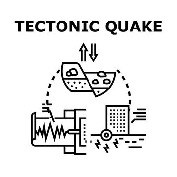 Tectonic plates movement causing underground seismic activity Ilustración de archivo