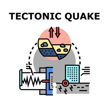Tectonic plates movement causing underground seismic activity Ilustración de archivo