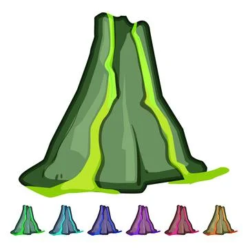 Tectonic volcano eruption cartoon vector graphic Stock Illustration