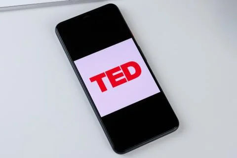 TED app logo on a smartphone screen Stock Photos