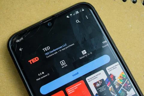 TED application on Smartphone screen. TED is a freeware web browser Photos