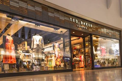 Ted Baker Storefront with Illuminated Logo. London, UK, 27 May 2024 Stock Photos
