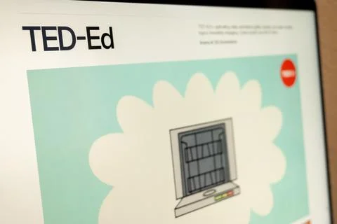 Ted ed platform showing educational cartoon animation Stock Photos