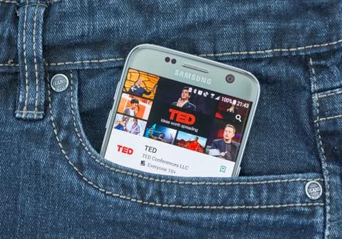 Ted mobile application on screen of Samsung Фото