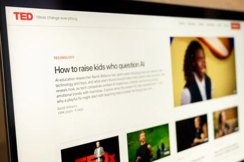 Ted talk discussing randi williams and ai education Stock Photos
