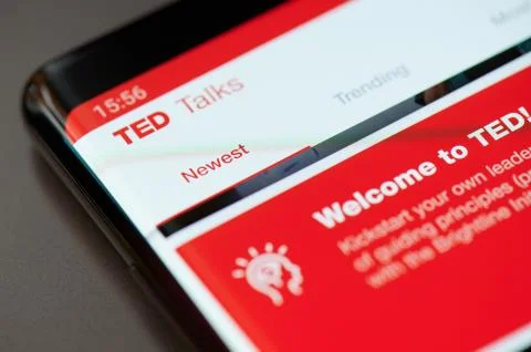 Ted talks app menu Stock Photos