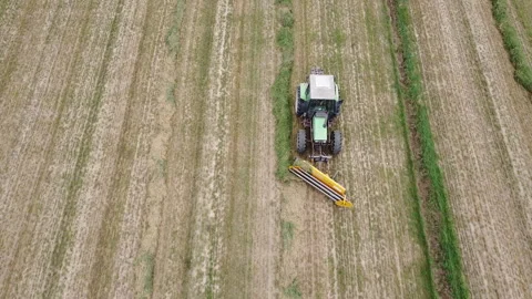 Tedder machinery in action on the ground Vídeos de archivo 163468522