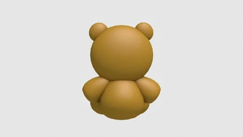 Teddy Bear 3D 360 degree spin with transparent (alpha) background Stock Footage 234913928