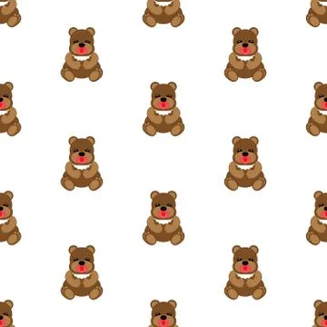 Teddy bear baby. Seamless vector illustration. Flat. Stock Illustration