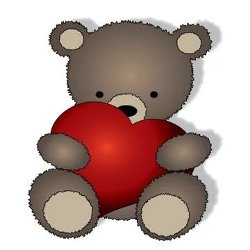 Teddy bear with the big heart Stock Illustration