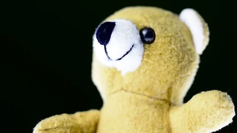 Teddy bear on black background Stock Footage 75084700