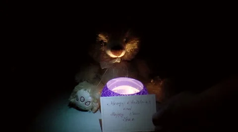 Teddy bear with a candlestick Vídeo Stock 43362502