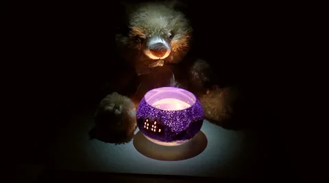 Teddy bear with a candlestick Stock Footage 43362515