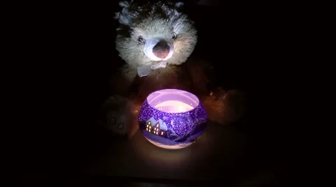 Teddy bear with a candlestick 動画素材 44025588