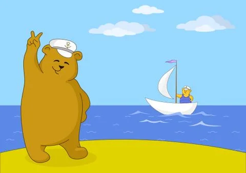 Teddy bear captain Stock Illustration