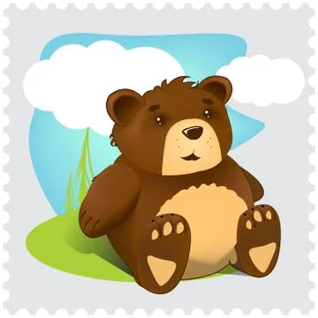 Teddy bear cartoon Stock Illustration