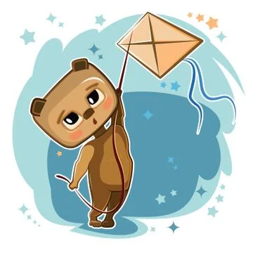Teddy bear. Cartoon style. Young cub. Vector. Cute baby. Illustrazione stock