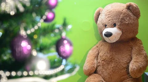 Teddy bear for Christmas Stock Footage 45098138