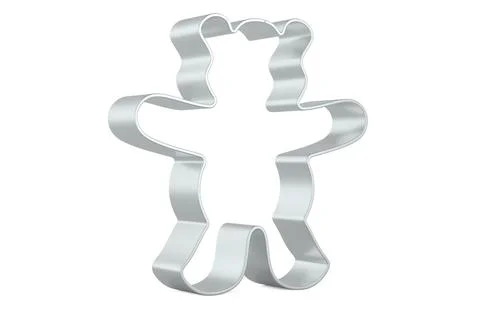 Teddy Bear Cookie Cutter. 3D rendering Stock Illustration