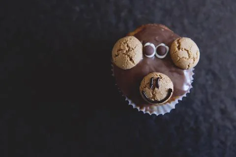 Teddy bear cupcake Stock Photos