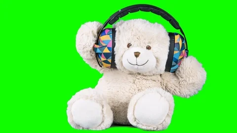 Teddy bear dancer disco party music toy child Stock Footage 109019134