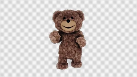 Teddy Bear Dancing Looped Alpha Channel Stock Footage 170184020