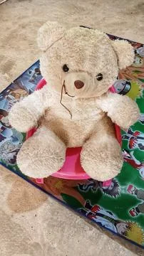 Teddy bear doll sitting Stock Photos