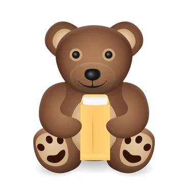 Teddy bear with envelope Stock Illustration