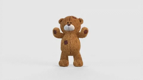 Teddy Bear explain Video Loop and Alfa Channel 库存影片 163293962