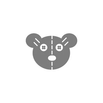 Teddy bear face icon Stock Illustration