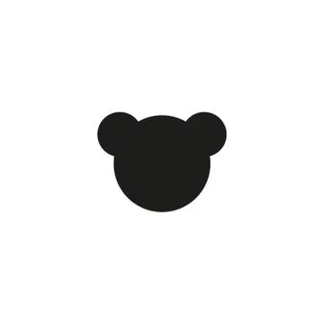 Teddy bear face vector icon. Simple isolated logo symbol. Stock Illustration