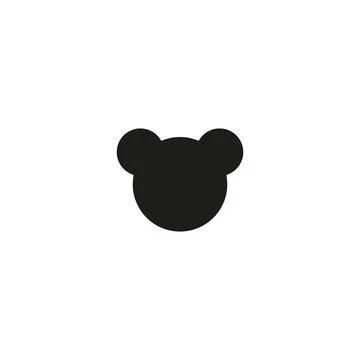 Teddy bear face vector icon. Simple isolated logo symbol. Stock Illustration