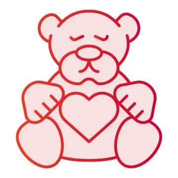 Teddy bear flat icon. Plush toy pink icons in trendy flat style. Kid toy Illustrazione stock