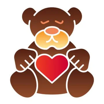 Teddy bear flat icon. Plush toy color icons in trendy flat style. Kid toy Illustrazione stock