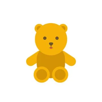 Teddy bear flat icon, vector color illustration Stock Illustration