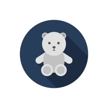 Teddy bear flat icon, vector color illustration Stock Illustration