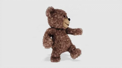 Teddy Bear Funny Dancing Looped Alpha Channel Stock Footage 170184061