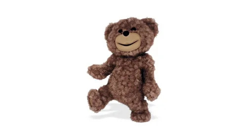Teddy Bear Funny Dancing Looped White Background Stock Footage 170184924